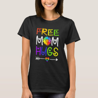Mens Free Mom Hugs Rainbow Heart Lgbt Pride Month T-Shirt