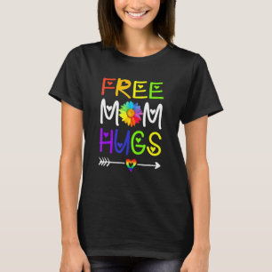 Mens Free Mom Hugs Rainbow Heart Lgbt Pride Month T-Shirt