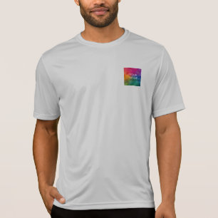 Mens Front & Back Print T-Shirt Sport Silver