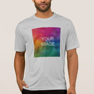 Mens Front Print T-Shirt Sport Silver Modern