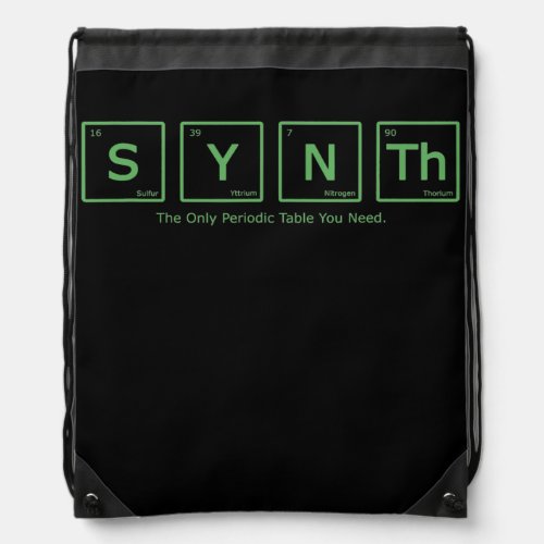 Mens Fun Synthesizer periodic table of Synth  Drawstring Bag