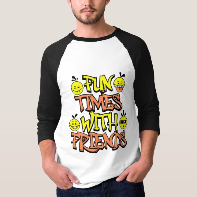 Men's "Fun Times" Retro Raglan Tee - Baseball Styl (Front)