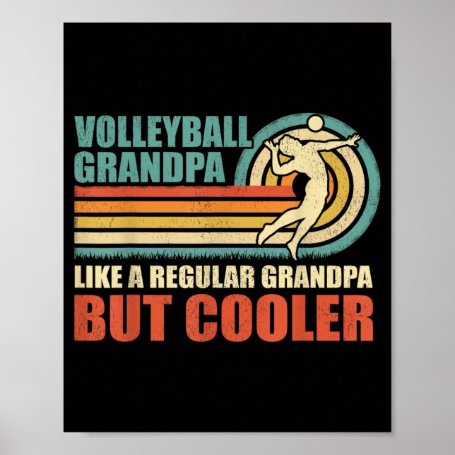 Mens Fun Volleyball Grandpa Like A Regular Grandpa Poster (Front)