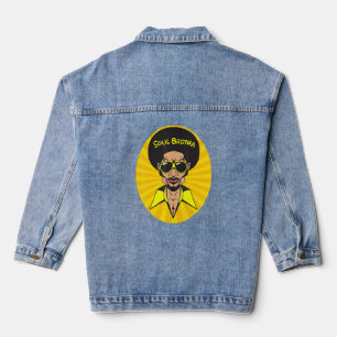 Mens Funk Vintage 70s Costume Funky Afro Soul Mus Denim Jacket