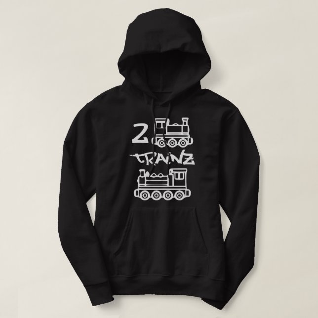 Mens Funny 2 Trainz Pretty Girls Like Trap Music Hoodie (Design Front)