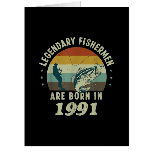 Mens Funny 30th Birthday Fishing Gift for 30 Year Card (Front)