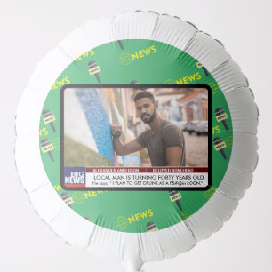Mens Funny 40th Birthday TV News 50th 60th  Balloon