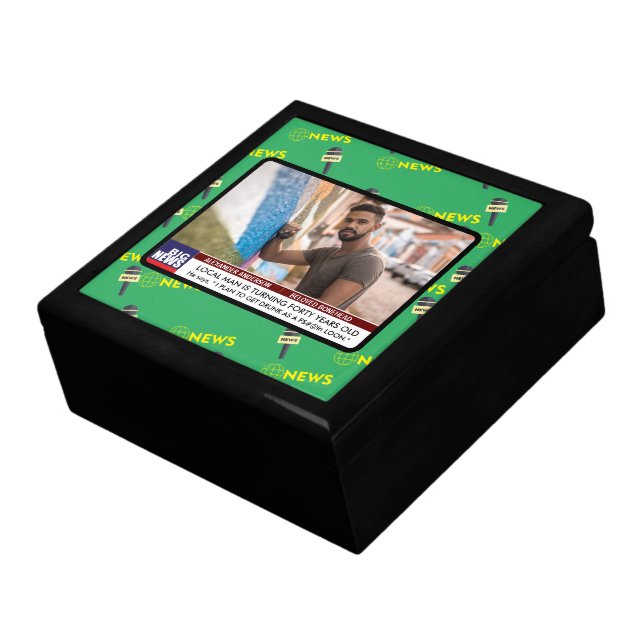 Mens Funny 40th Birthday TV News 50th 60th  Gift Box (Side)
