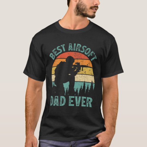 Mens Funny Airsoft Vintage Best Airsoft Dad Ever F T_Shirt