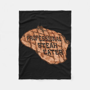 Mens Funny Anti-vegan Professional Steak Eater Bbq Fleece Blanket
