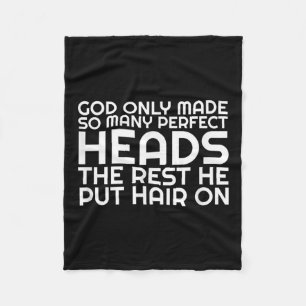 Mens Funny Balding Bald Slap Head Dad Husband Guy Fleece Blanket