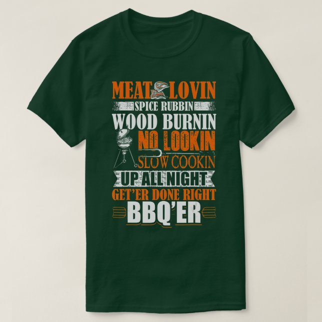 Mens Funny BBQ Design Barbecue Adult Humor Meat Lo T-Shirt (Design Front)