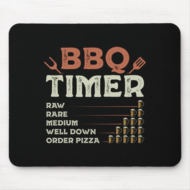 Mens funny bbq grill chef grilling master barbecue mouse pad (Front)