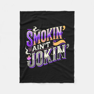Mens funny bbq smoker meat smoking tools grilling fleece blanket