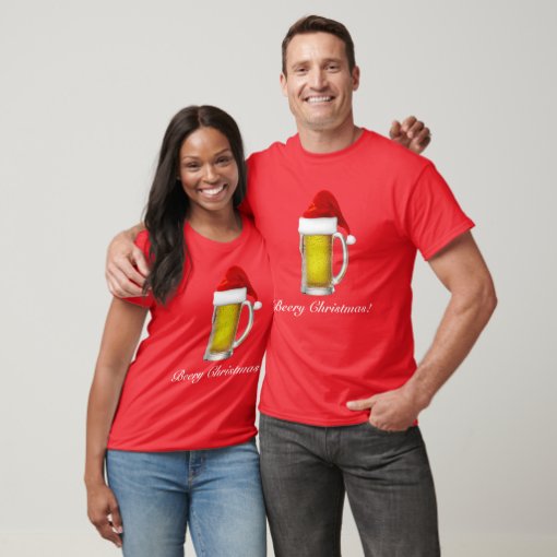 Mens Funny Beery Christmas Beer T Shirt Zazzle