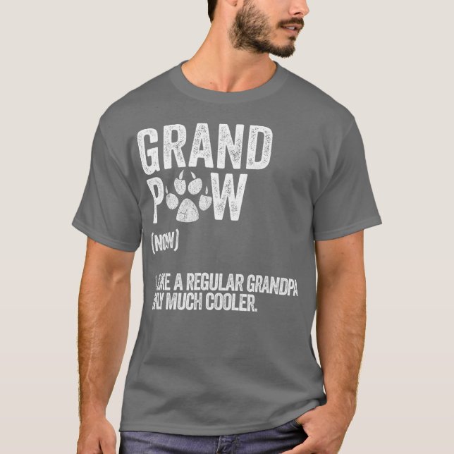 Mens Funny Best Dog Grandpa Ever Grandpaw Retro T-Shirt (Front)