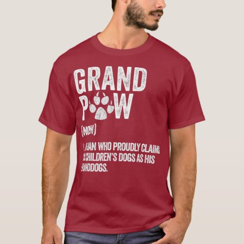 Mens Funny Best Dog Grandpa Ever Grandpaw Retro T_Shirt