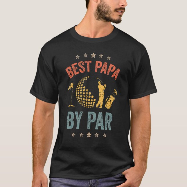 Mens Funny Best Papa By Par Fathers Day Golf  Gran T-Shirt (Front)