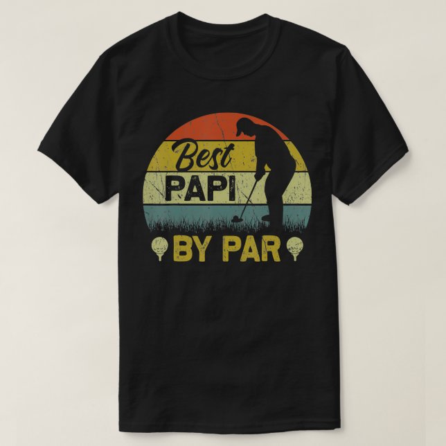 Mens Funny Best Papi By Par Fathers Day Golf Lover T-Shirt (Design Front)