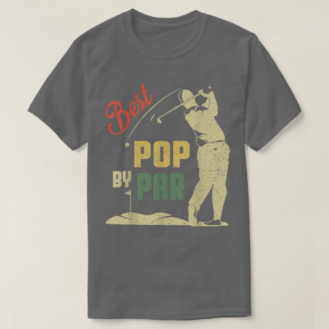 Mens Funny Best Pop By Par Father's Day Golf Lover T-Shirt (Design Front)