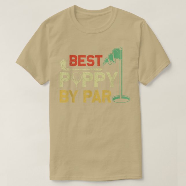 Mens Funny Best Poppy By Par Father's Day Golf Lov T-Shirt (Design Front)