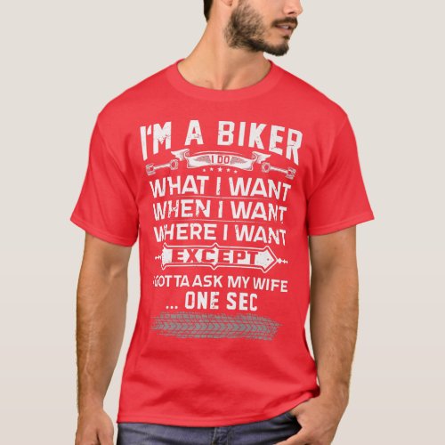 Mens Funny Biker Wife Biker Accessories Motorcycle T_Shirt