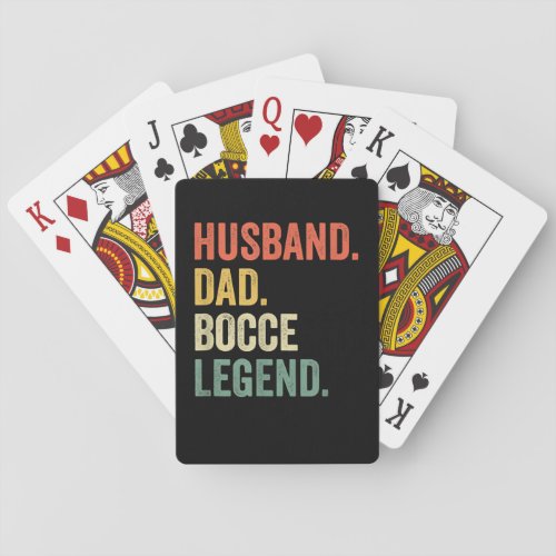 Mens Funny Bocce Husband Dad Bocce Ball Legend  Playing Cards