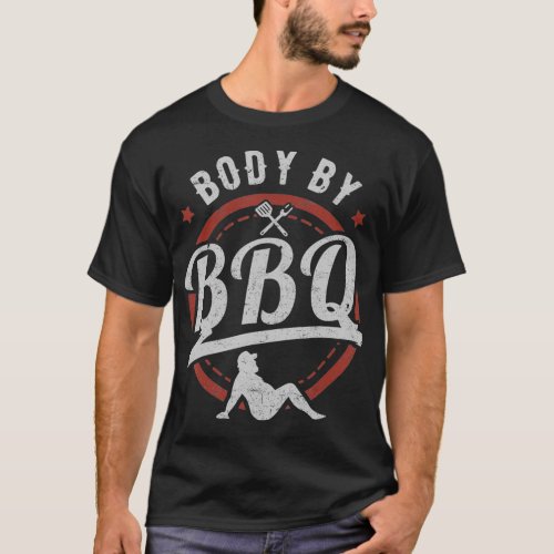 Mens Funny Body By BBQ Vintage Meat Church T_Shirt