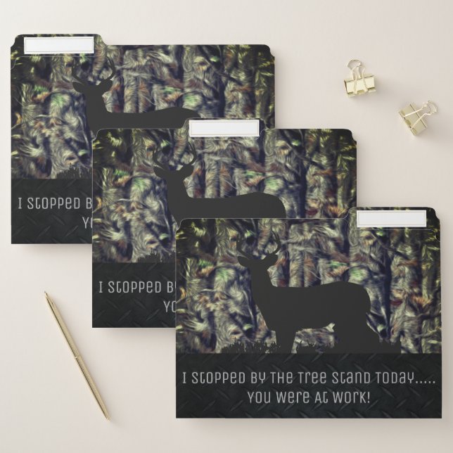 Men's Funny Camouflage Deer Hunting File Folders (Set)