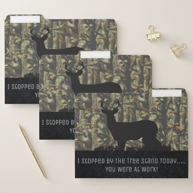 Men's Funny Camouflage Deer Hunting File Folders (Set)