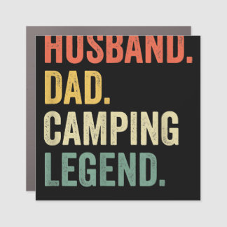 Mens Funny Camper Husband Dad Camping Legend Vinta Car Magnet