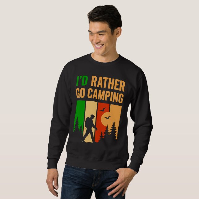 Mens funny camping  sweatshirt (Front Full)