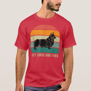 Mens Funny Corgi Dad Ever Daddy quote Retro Vintag T-Shirt