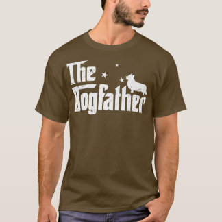 Mens Funny Corgi Dogfather Distressed Fathers Day1 T-Shirt