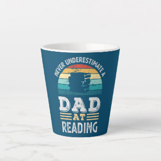 Mens Funny Dad at Reading Fathers Day Mens  Latte Mug