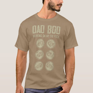 Mens Funny Dad Bod Si Pack Abs Workout Father Figu T-Shirt