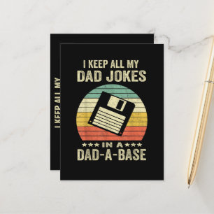 Mens Funny dad Jokes in dad-a-Base Announcement Postcard