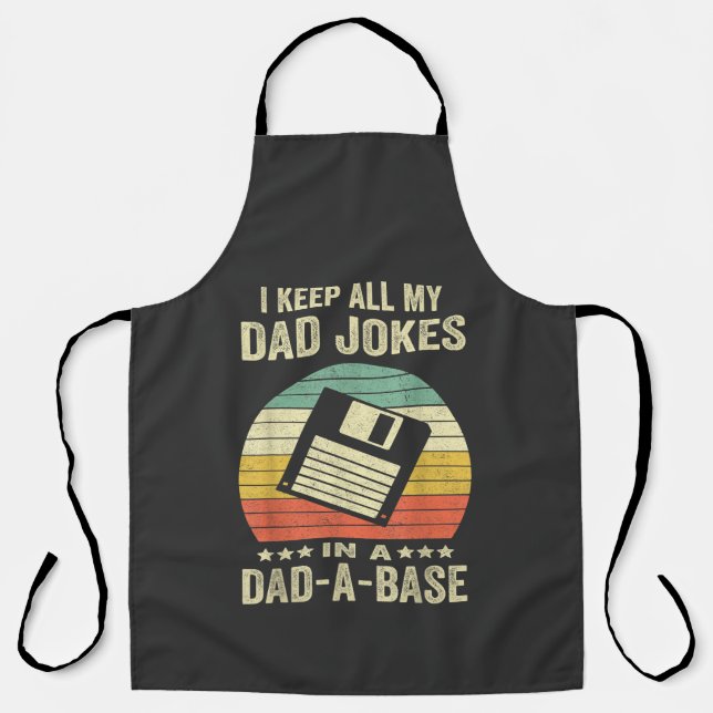 Mens Funny dad Jokes in dad-a-Base Apron (Front)