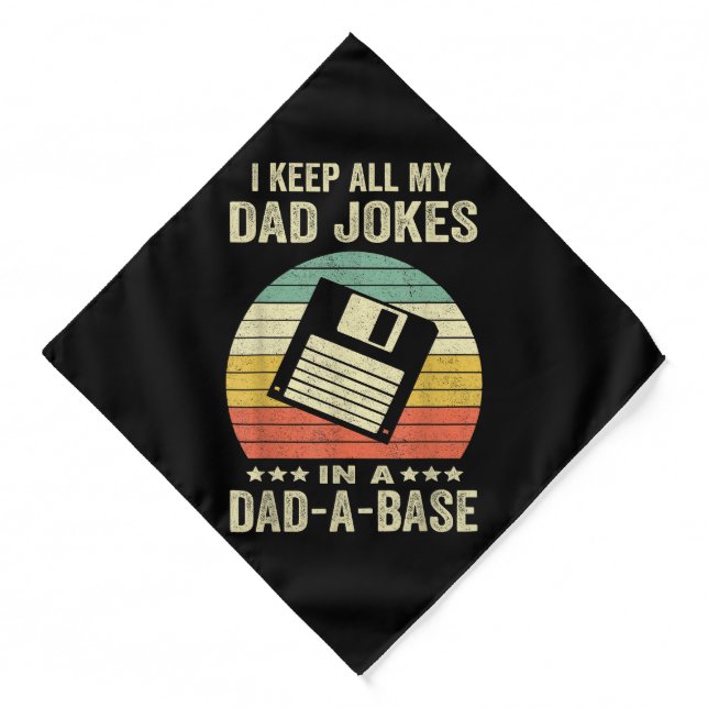Mens Funny dad Jokes in dad-a-Base Bandana (Front)
