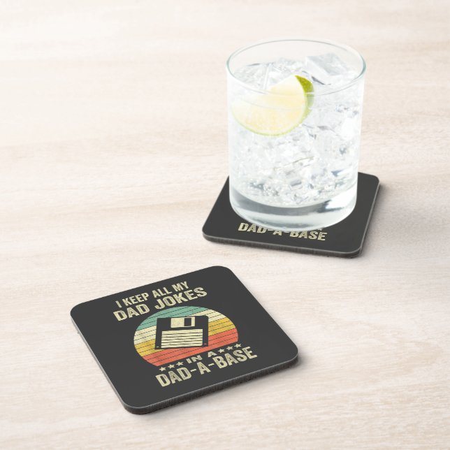 Mens Funny dad Jokes in dad-a-Base Beverage Coaster (Right Side)