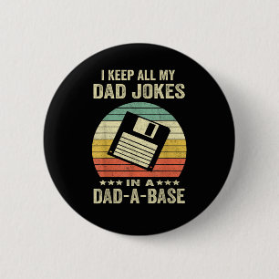 Mens Funny dad Jokes in dad-a-Base Button