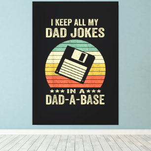 Mens Funny dad Jokes in dad-a-Base Canvas Print