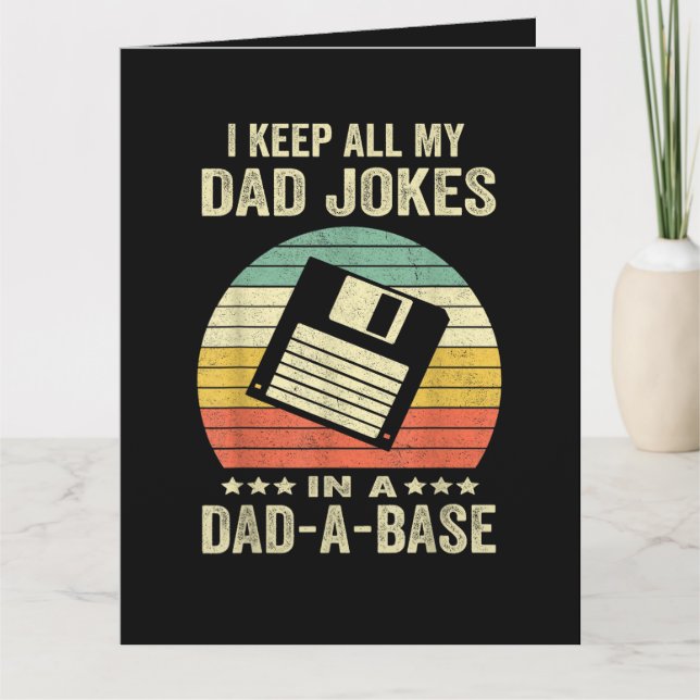 Mens Funny dad Jokes in dad-a-Base Card (Front)