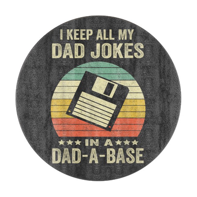 Mens Funny dad Jokes in dad-a-Base Cutting Board (Front)