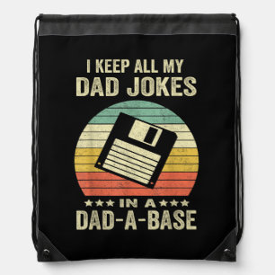 Mens Funny dad Jokes in dad-a-Base Drawstring Bag