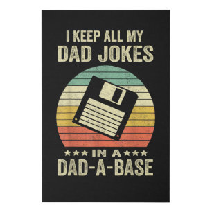 Mens Funny dad Jokes in dad-a-Base Faux Canvas Print