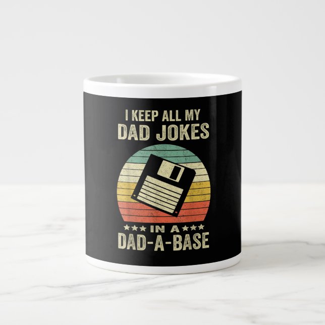 Mens Funny dad Jokes in dad-a-Base Giant Coffee Mug (Front)