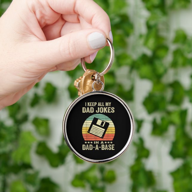 Mens Funny dad Jokes in dad-a-Base Keychain (Hand)