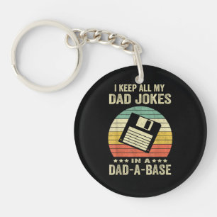 Mens Funny dad Jokes in dad-a-Base Keychain