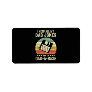 Mens Funny dad Jokes in dad-a-Base Label